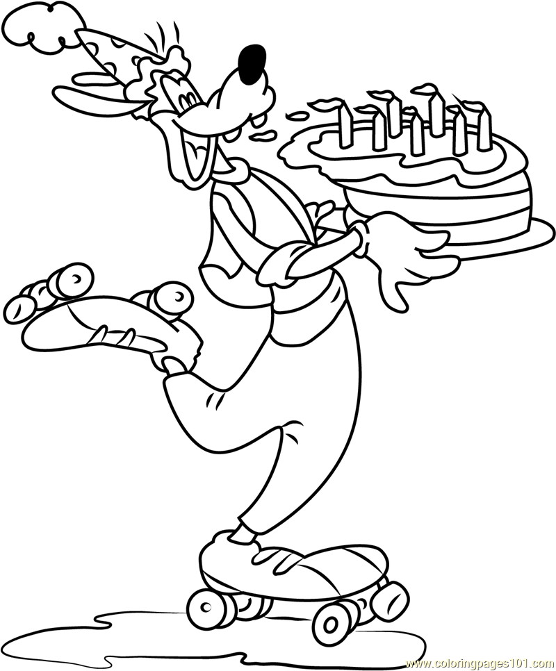happy birthday coloring page for kids free goofy printable coloring pages online for kids coloringpages101 com coloring pages for kids