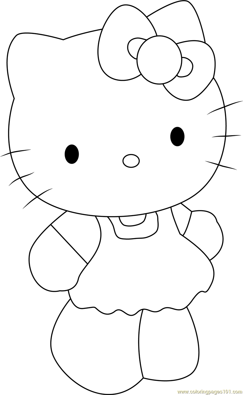 Download Cute Hello Kitty Coloring Page For Kids Free Hello Kitty Printable Coloring Pages Online For Kids Coloringpages101 Com Coloring Pages For Kids