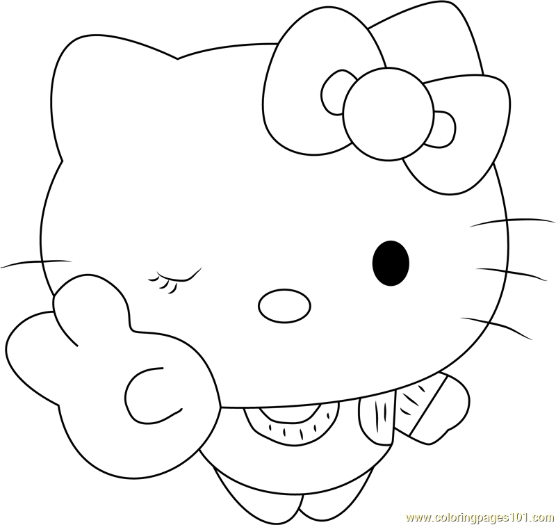 princess hello kitty coloring pages