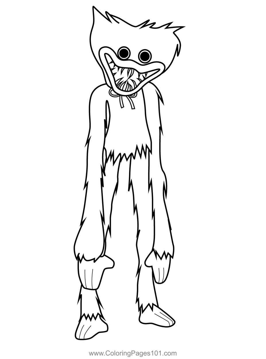 Huggy Wuggy Aggressive Coloring Page for Kids - Free Huggy Wuggy Printable Coloring Pages Online
