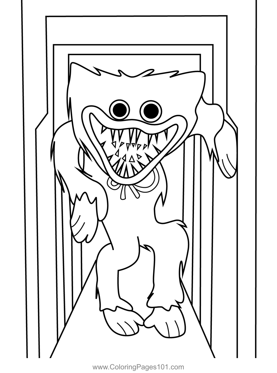 Huggy Wuggy Inside Vent Coloring Page for Kids Free Huggy Wuggy
