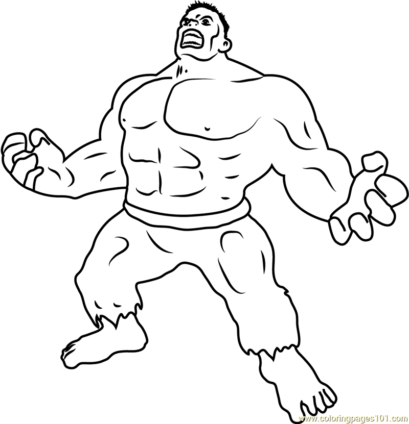 Ultimate Marvel Coloring Page for Kids - Free Hulk Printable Coloring