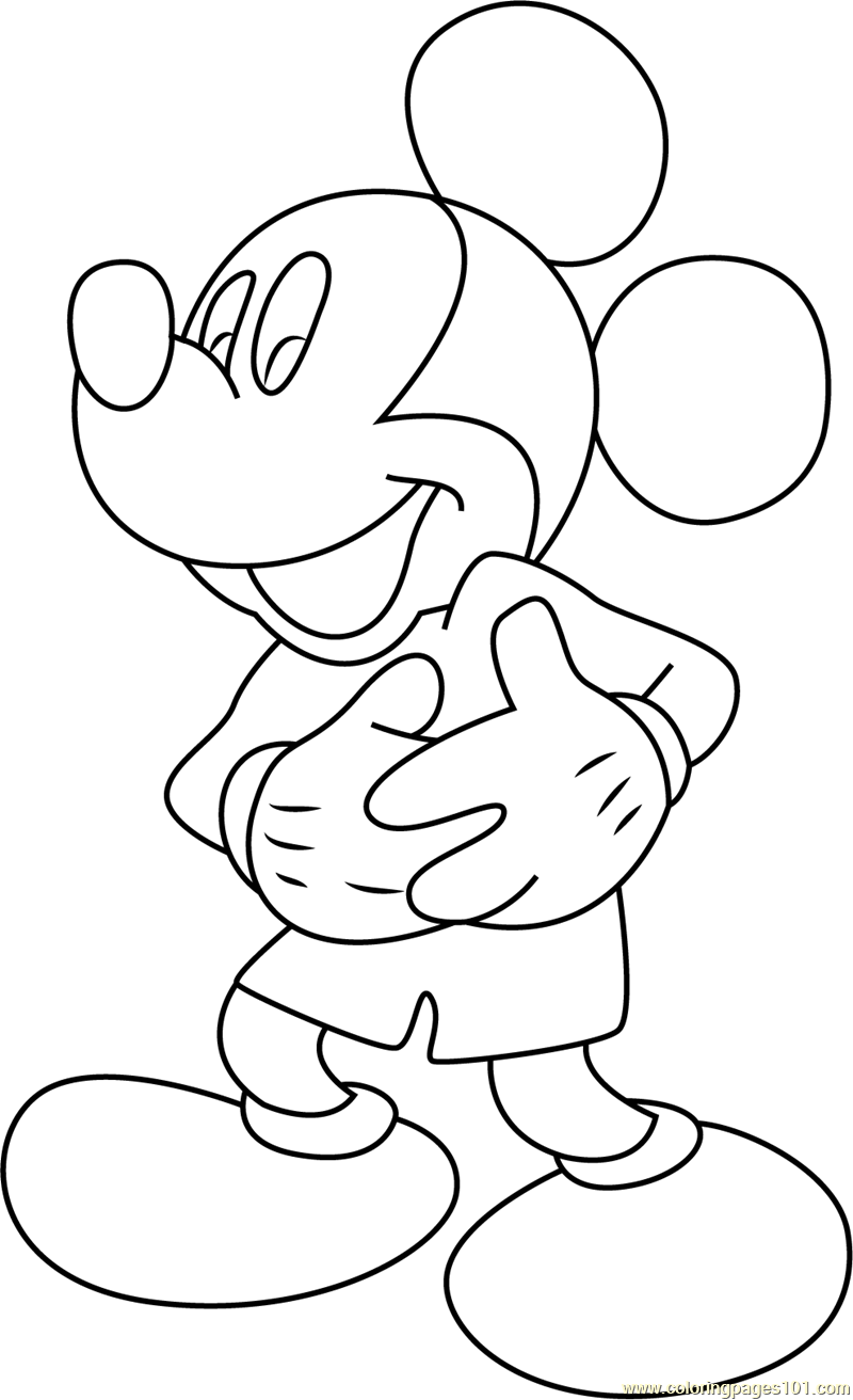 Cute Mickey Mouse Coloring Page For Kids - Free Mickey Mouse Printable