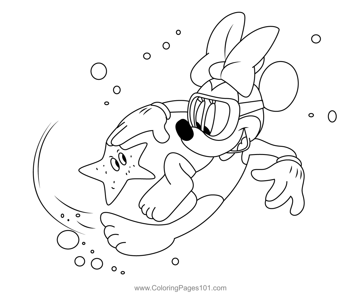 minnie mouse swimming