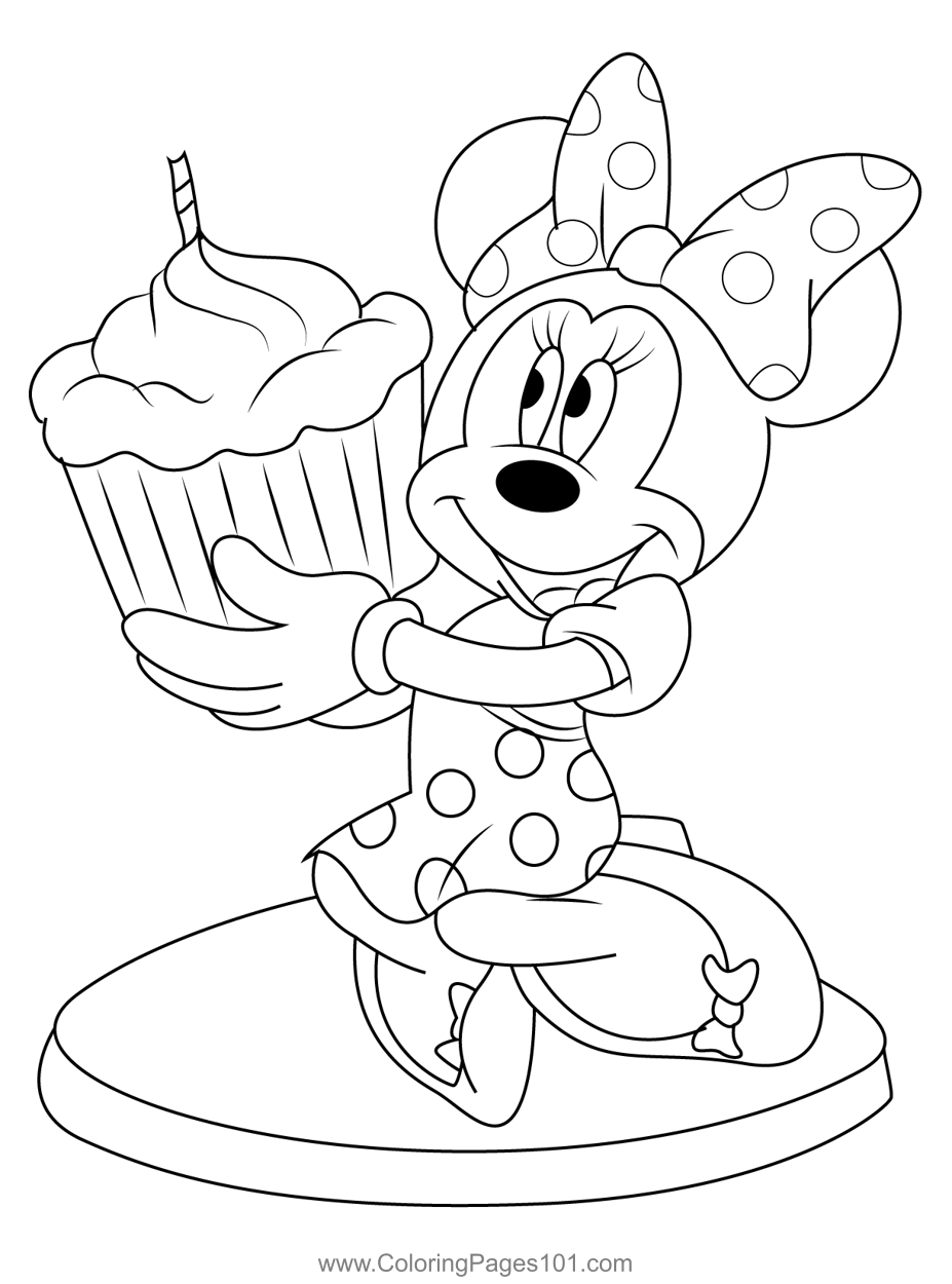 Minnie Mouse Cook Coloring Page for Kids - Free Minnie Mouse Printable ...