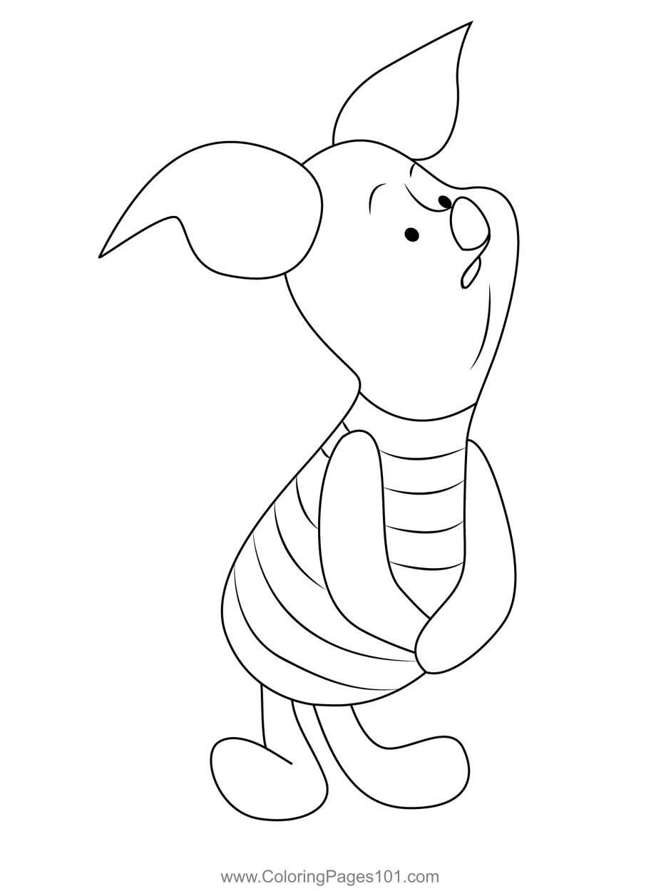 Piglet Mode Coloring Page for Kids - Free Piglet Printable Coloring ...