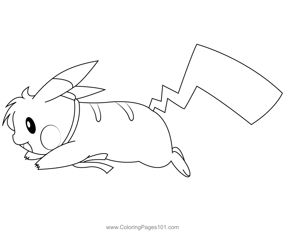 Crossing Running Coloring Page for Kids - Free Pikachu Printable ...