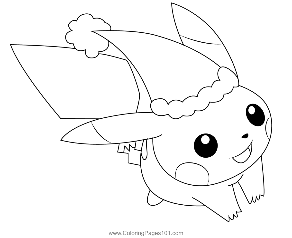 Happy Christmas Coloring Page For Kids Free Pikachu Printable