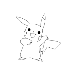 Pikachu Smiling Coloring Page for Kids - Free Pikachu Printable ...