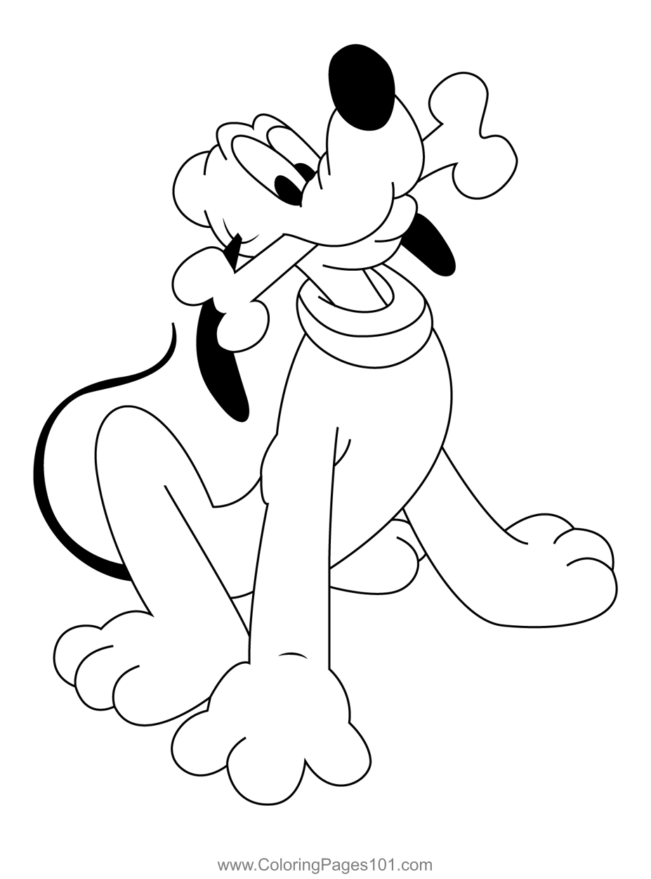 Eating Pluto Coloring Page for Kids - Free Pluto Printable Coloring ...