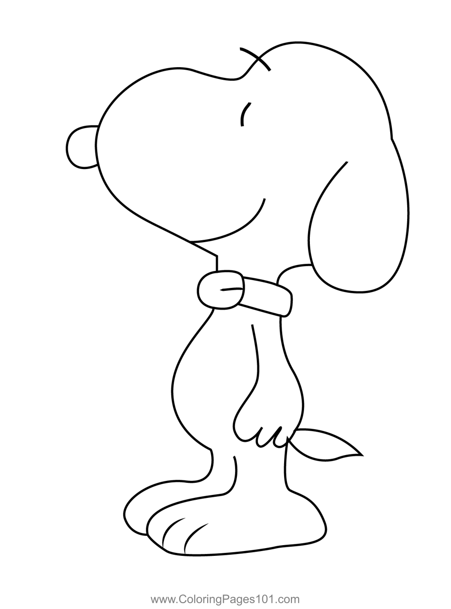 Stand Snoopy Coloring Page for Kids Free Printable Pages Online for Kids - ColoringPages101.com | Coloring Pages for Kids