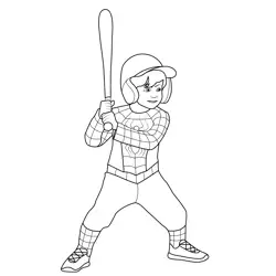 Spiderman Baseball Suit Coloring Page