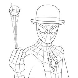 Spiderman Bowlling Skill Coloring Page