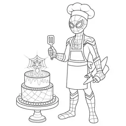 Spiderman Chef Coloring Page