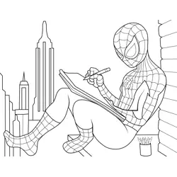 Spiderman Drawing Free Coloring Page for Kids