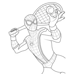 Spiderman Playing Coloring Page