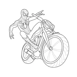 Spiderman Racing Coloring Page