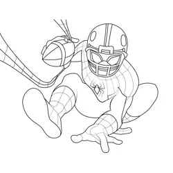 Spiderman Soccer Free Coloring Page for Kids