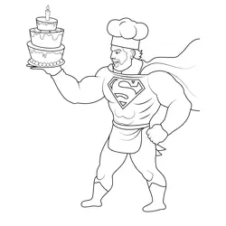 Superman Chef Free Coloring Page for Kids