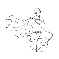 Superman Gym Ball Free Coloring Page for Kids