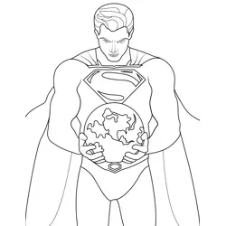 Superman Holding Earth Coloring Page