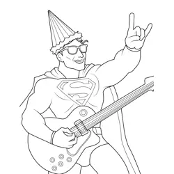 Superman Party Mode Free Coloring Page for Kids