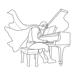 Superman Playing Piano Coloring Page