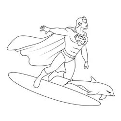 Superman Rafting Coloring Page