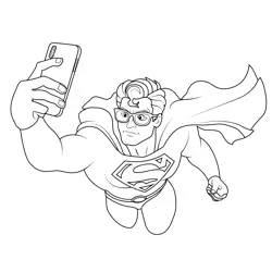 Superman Selfie Coloring Page