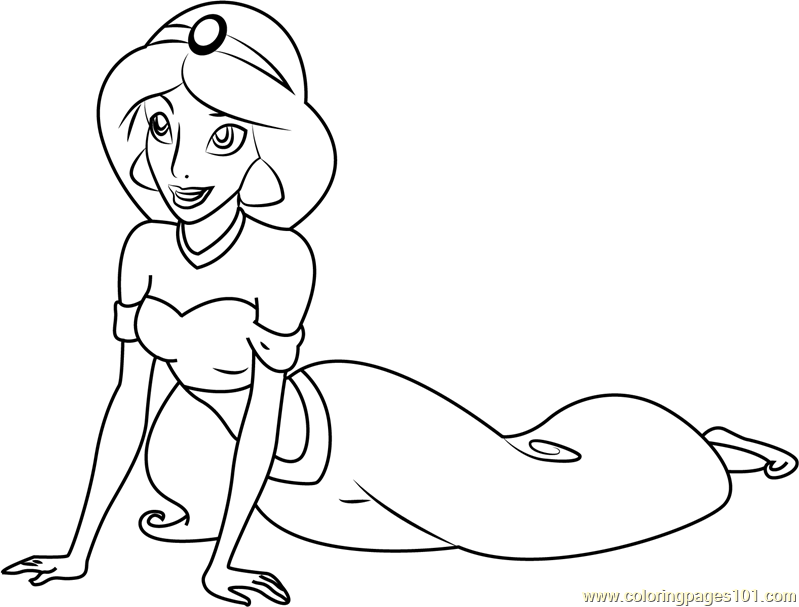 How to Draw Disney Princess Jasmine from Aladdin Cute Easy Drawing  YouTube