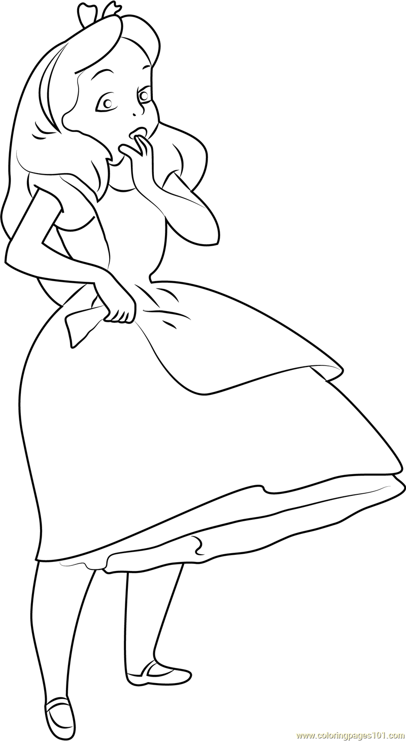 Alice Coloring Page for Kids - Free Alice in Wonderland Printable ...