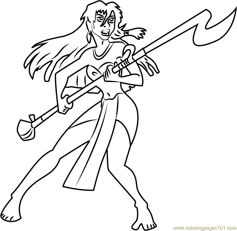 Angry Princess Kida Coloring Page for Kids - Free Atlantis: The Lost