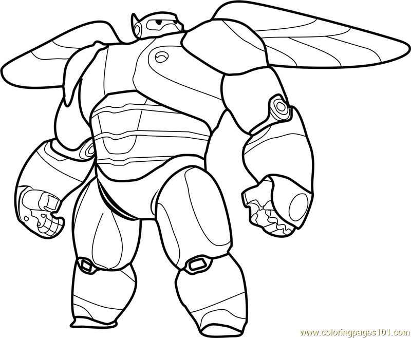 Baymax Armor Coloring Page for Kids - Free Big Hero 6 Printable