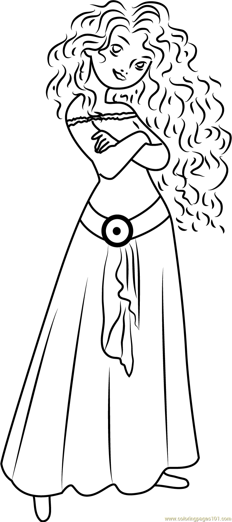Cute Merida Coloring Page for Kids - Free Brave Printable Coloring ...