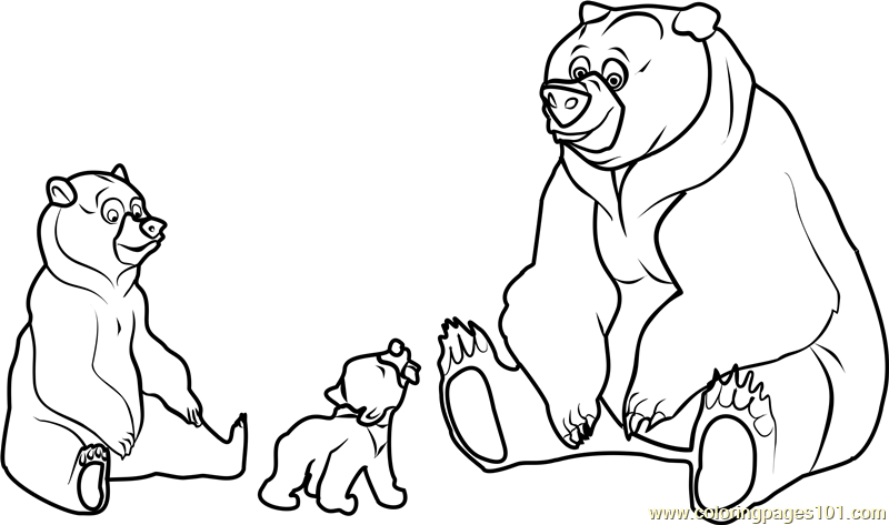 Brother Bear Movie Coloring Page for Kids - Free Brother Bear Printable