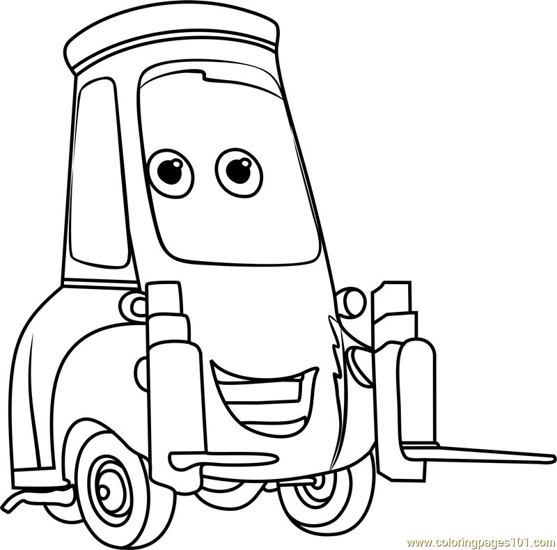 Guido from Cars 3 Coloring Page for Kids - Free Cars 3 Printable