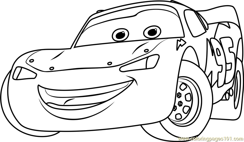 Lightning McQueen from Cars 3 Coloring Page for Kids - Free Cars 3  Printable Coloring Pages Online for Kids  | Coloring  Pages for Kids
