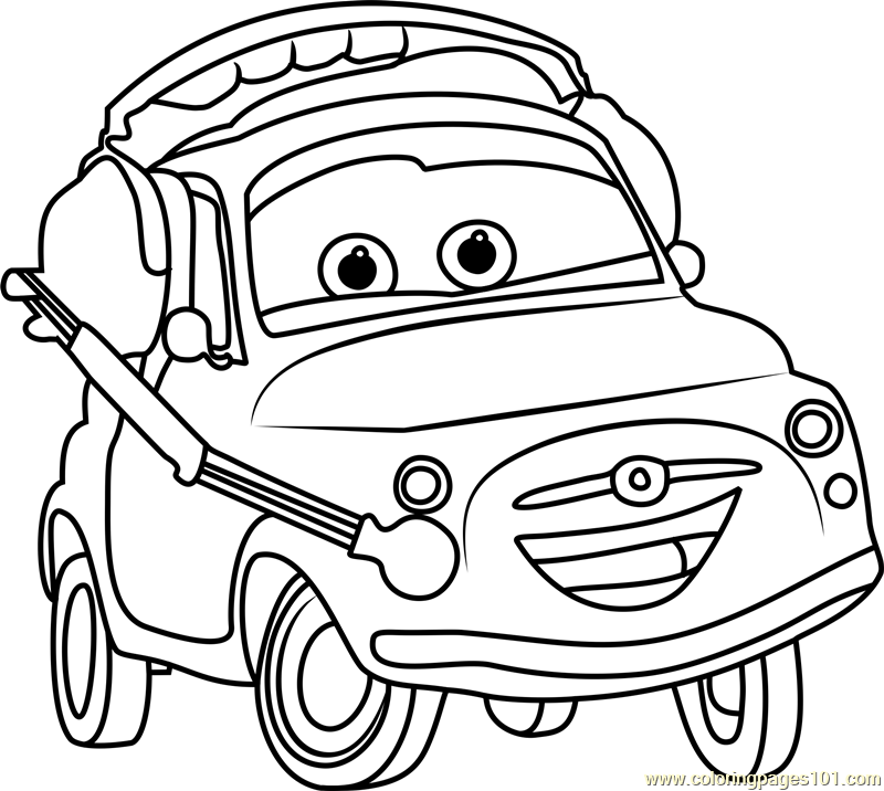 Luigi from Cars 3 Coloring Page - Free Cars 3 Coloring Pages ...