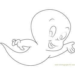 Casper the Friendly Ghost Coloring Page for Kids - Free Casper