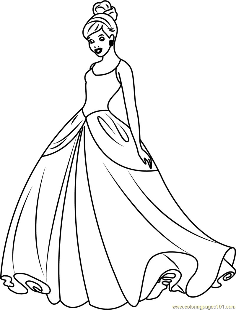 Download Cinderella Disney Princess Coloring Page for Kids - Free ...