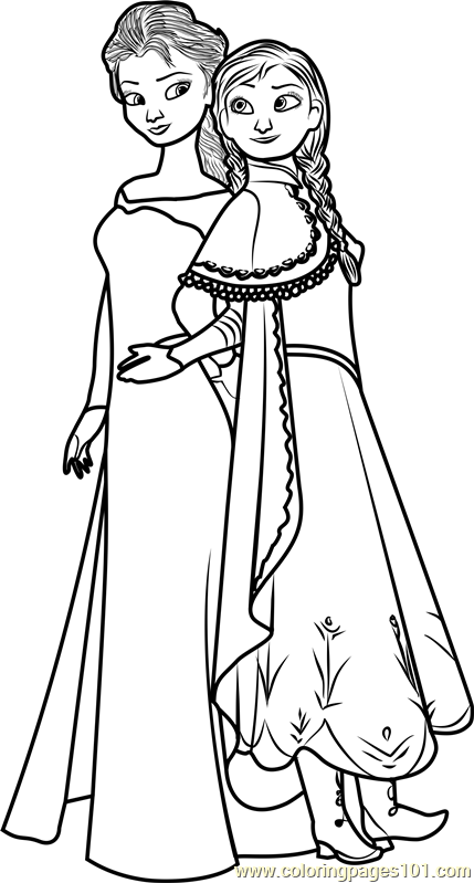 elsa and anna coloring page for kids free frozen printable coloring pages online for kids coloringpages101 com coloring pages for kids