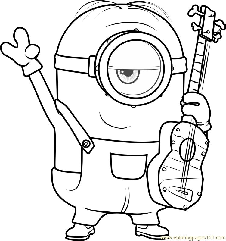 Stuart Coloring Page for Kids - Free Minions Printable Coloring Pages