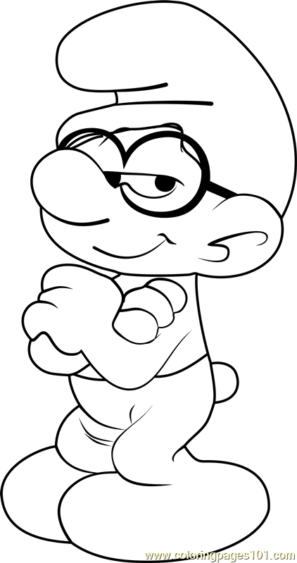 Brainy Smurf Coloring Page for Kids - Free Smurfs: The Lost Village