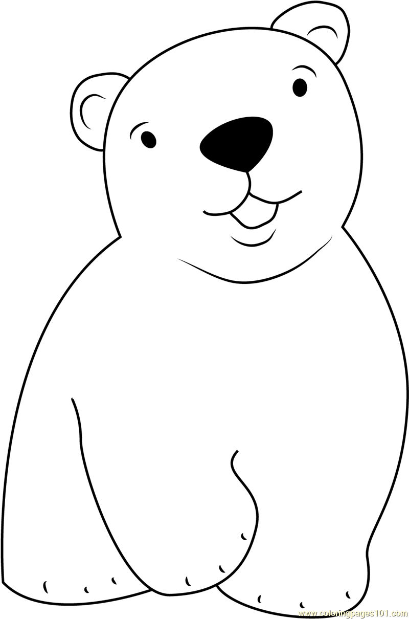 Cute Little Polar Bear Coloring Page for Kids - Free The Little Polar