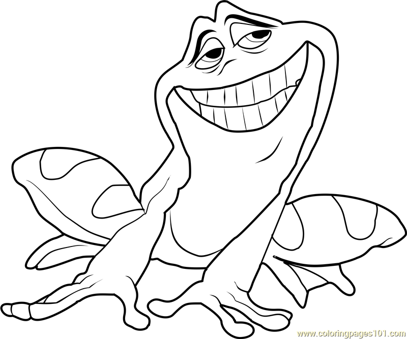 Prince Naveen as Frog Coloring Page for Kids - Free The Princess and