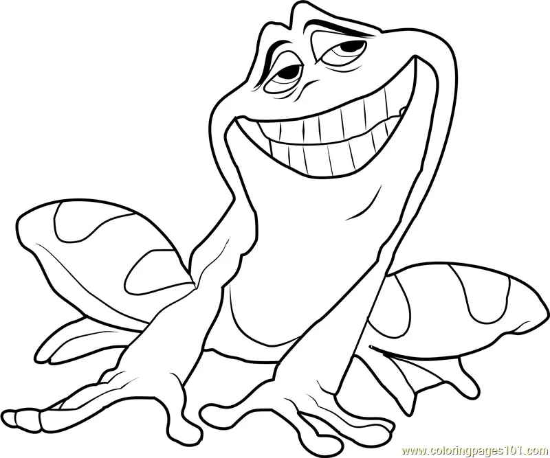 Prince Naveen as Frog Coloring Page for Kids - Free The Princess and ...
