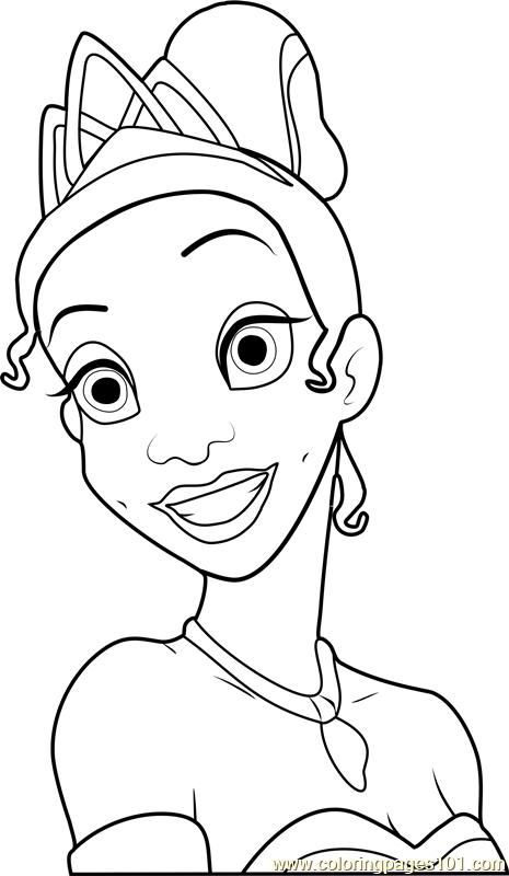Tiana Princess Coloring Page for Kids - Free The Princess and the Frog