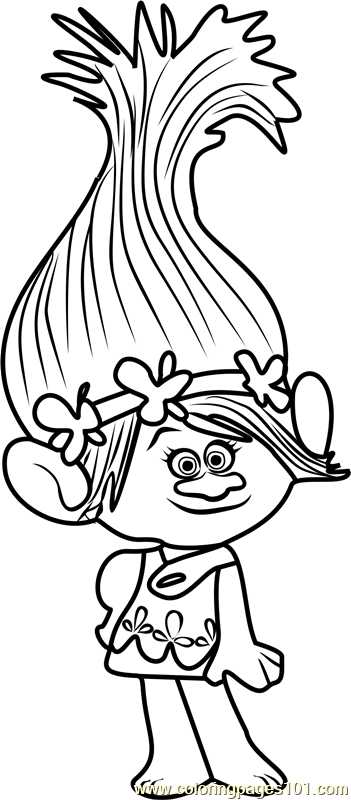 Princess Poppy from Trolls Coloring Page - Free Trolls Coloring Pages ...