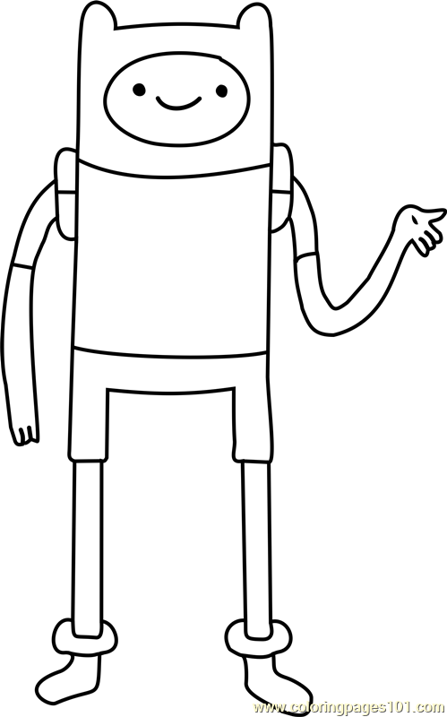Finn the Human Coloring Page for Kids - Free Adventure Time Printable ...