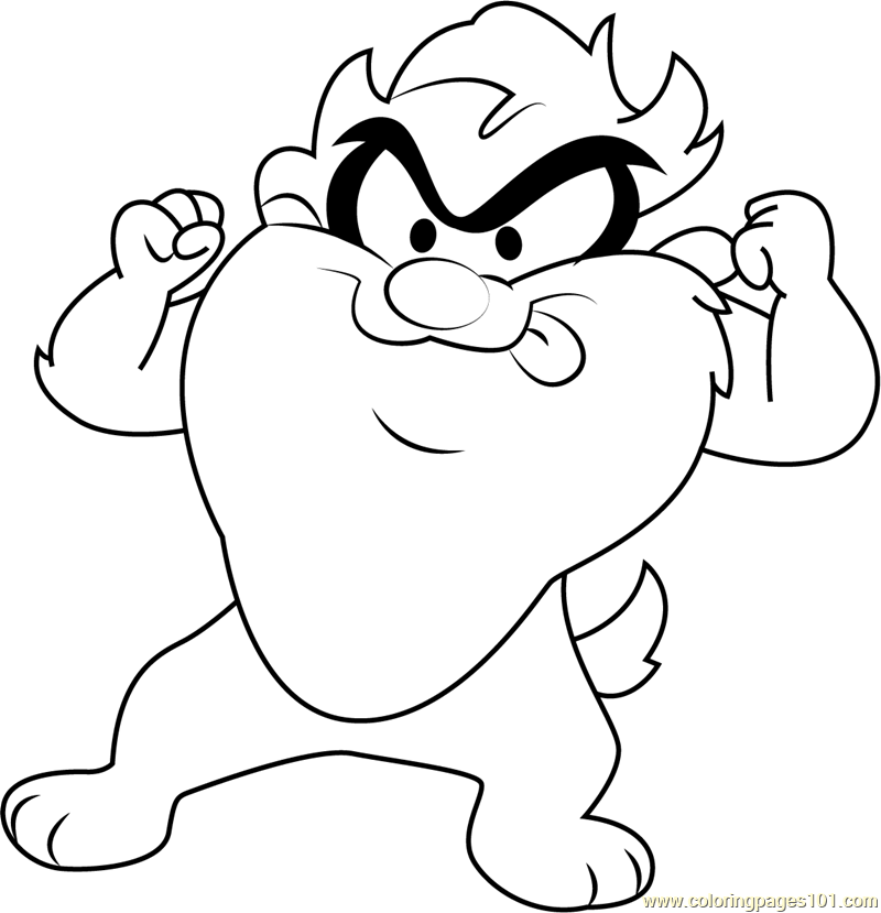 Baby Looney Tunes Taz Coloring Page For Kids Free Baby Looney Tunes Printable Coloring Pages